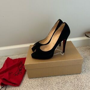 Authentic Black peep toe authentic Christian Louboutins 37.5